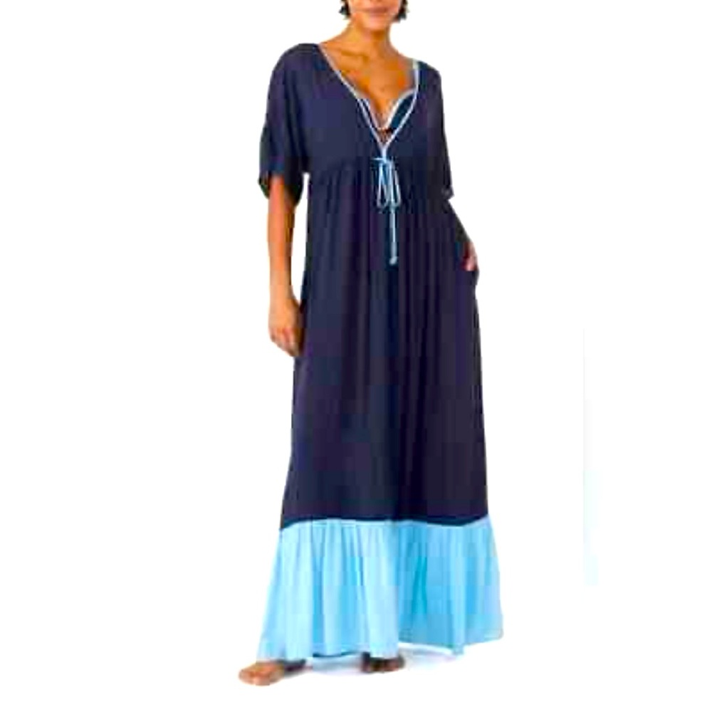 Kate Spade Color Block Maxi Cover Up